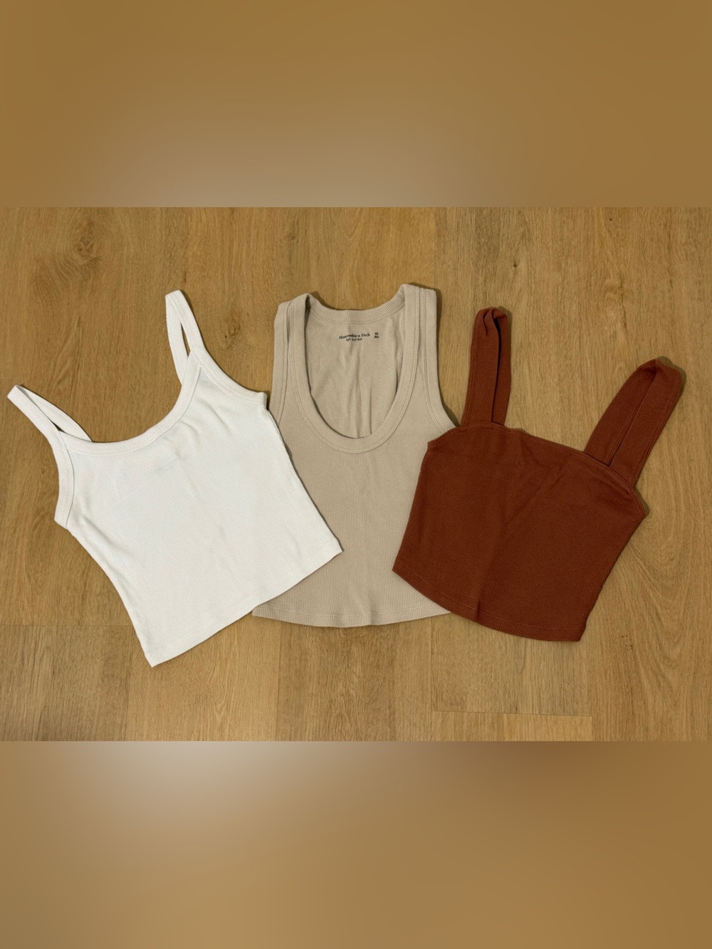 Abercrombie & Fitch Soft Rib Crop Tops, Set of 3